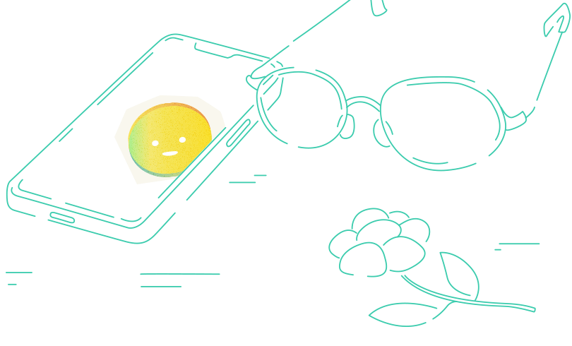 スマホ・めがね・お花のイラスト